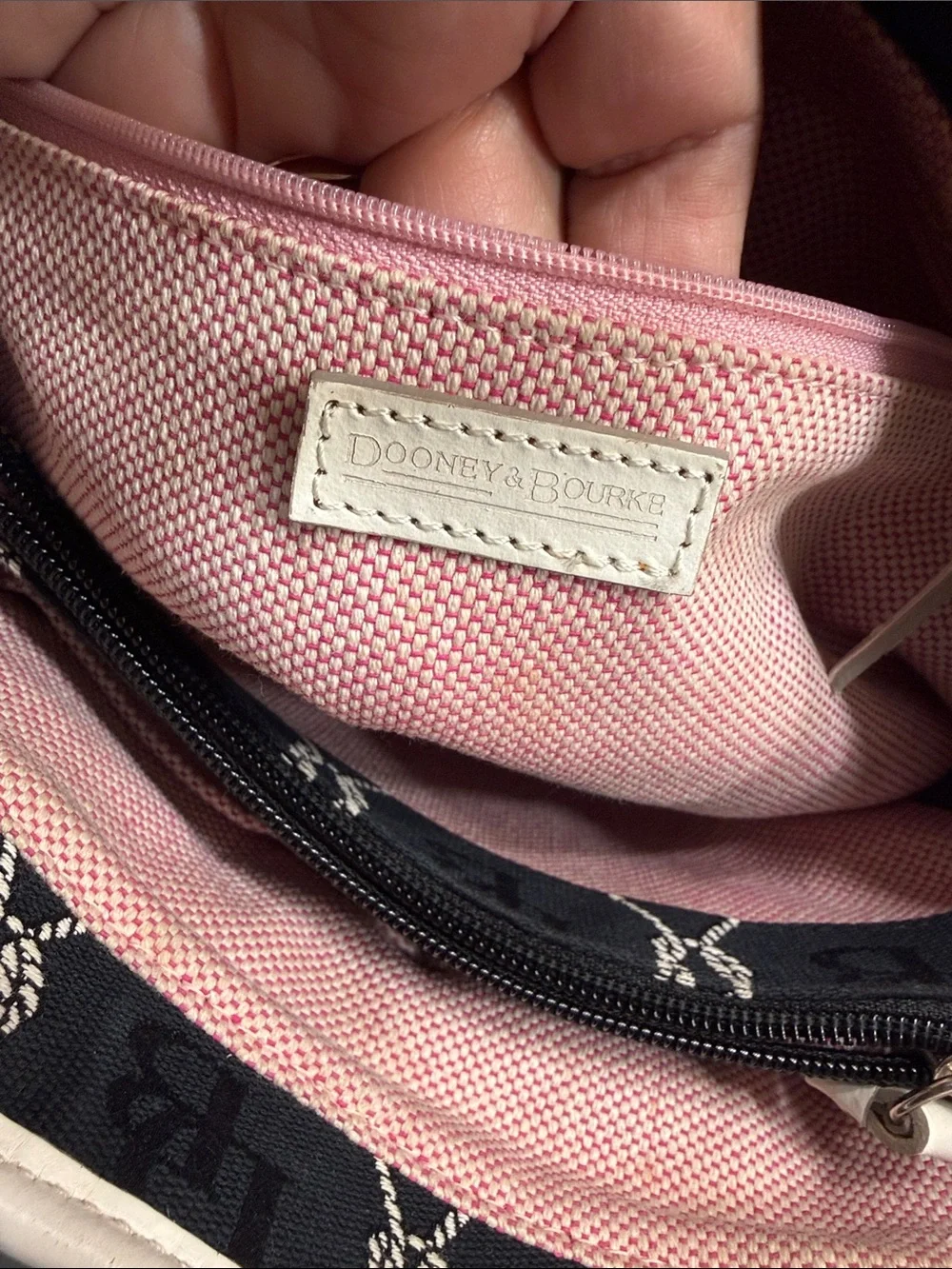 Dooney & Bourke Black with Cream Trim Satchel
